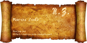 Marcu Zoé névjegykártya